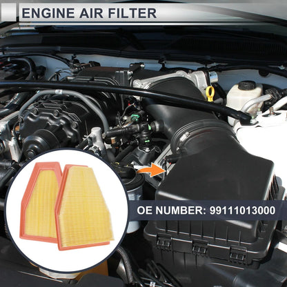 Engine Air Filter for Porsche 911 3.4L 3.8L 4.0L (2011-2019) - 1 Pair
