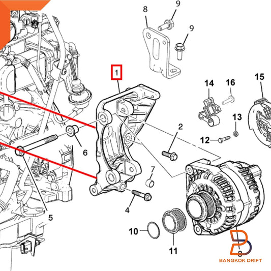 Alternator Support Tensioner Bracket for Holden Colorado Trailblazer (2012-2020)