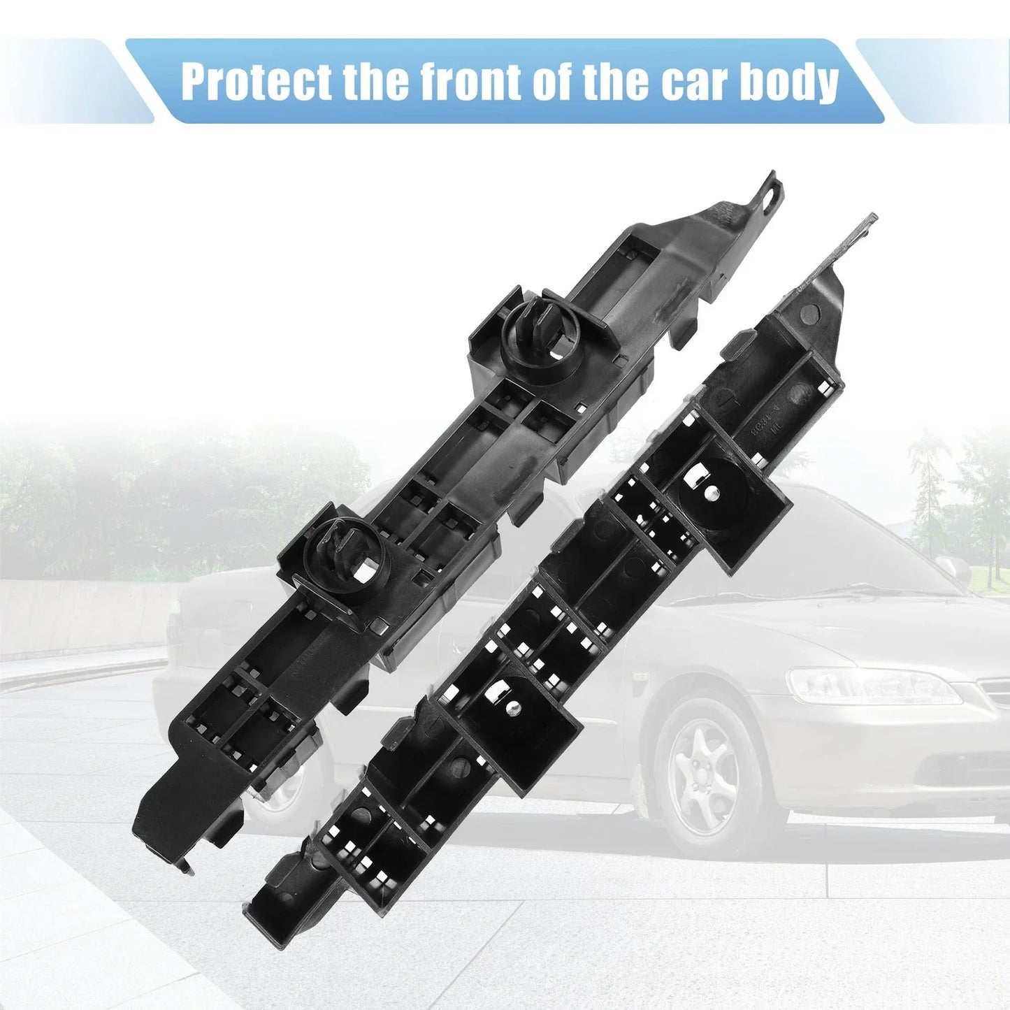 Front Bumper Bracket for Honda Accord (2018-2023) - Plastic Black, 2 x Pieces