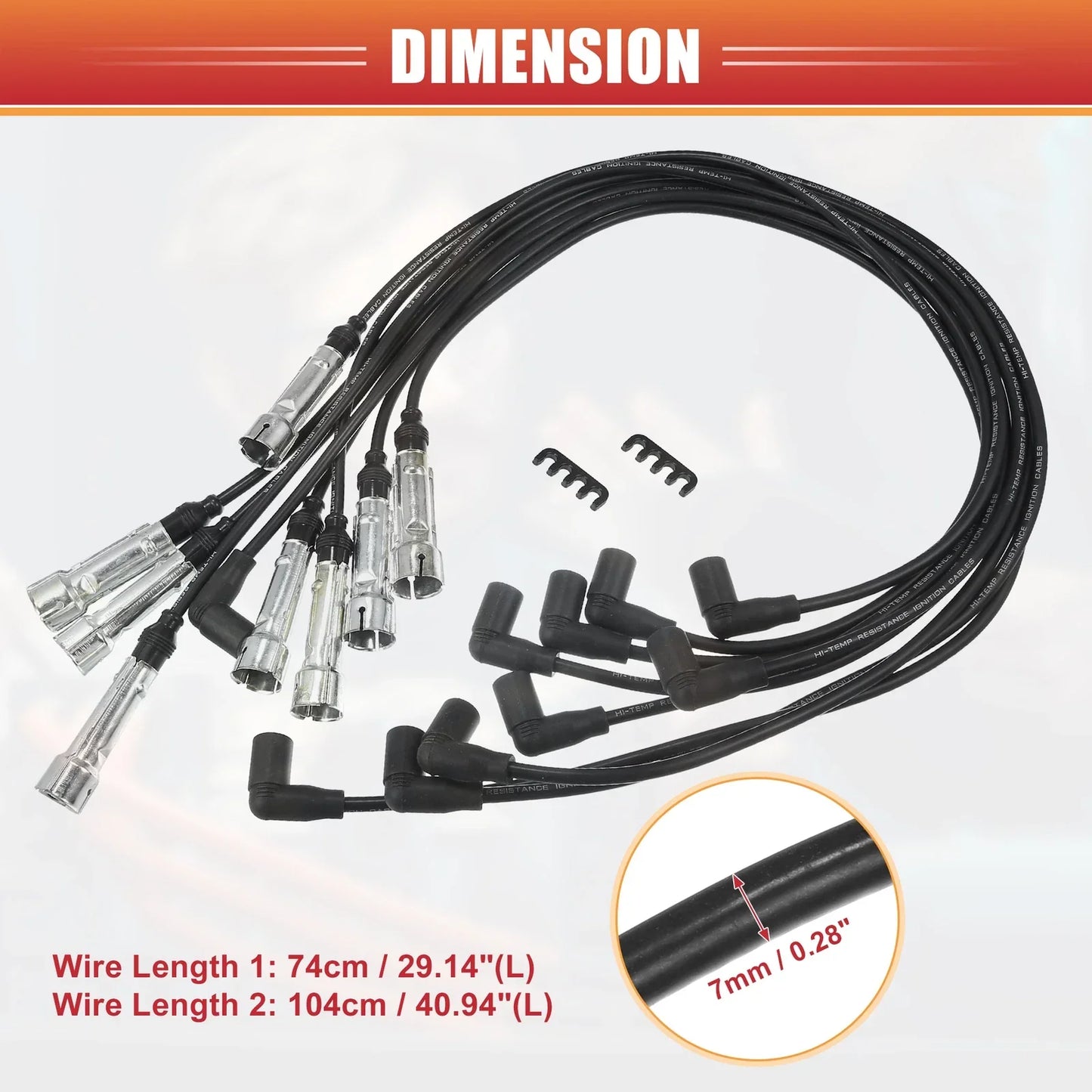 9 x Spark Plug Wire Ignition Coil Cables for Mercedes-Benz 380SE (1980-1985)