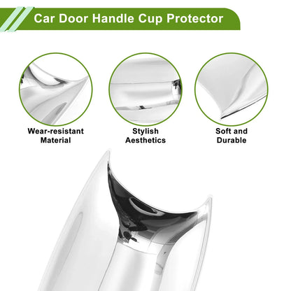 Car Door Handle Cup Protector for Hyundai Fiesta Chrome Silver Tone 4 x Pcs