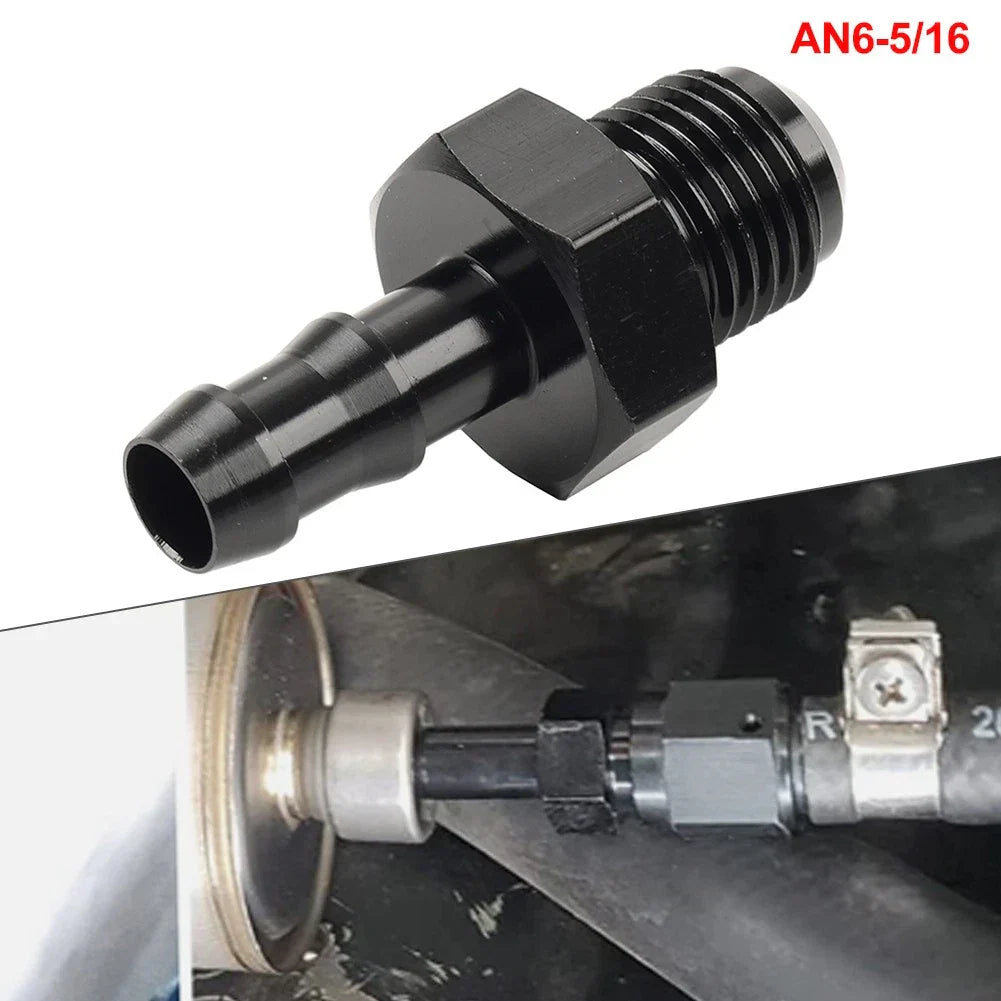 6AN Male to 5/16" Barb Push Lock Fitting Oil Fuel Hose Adapter for Car