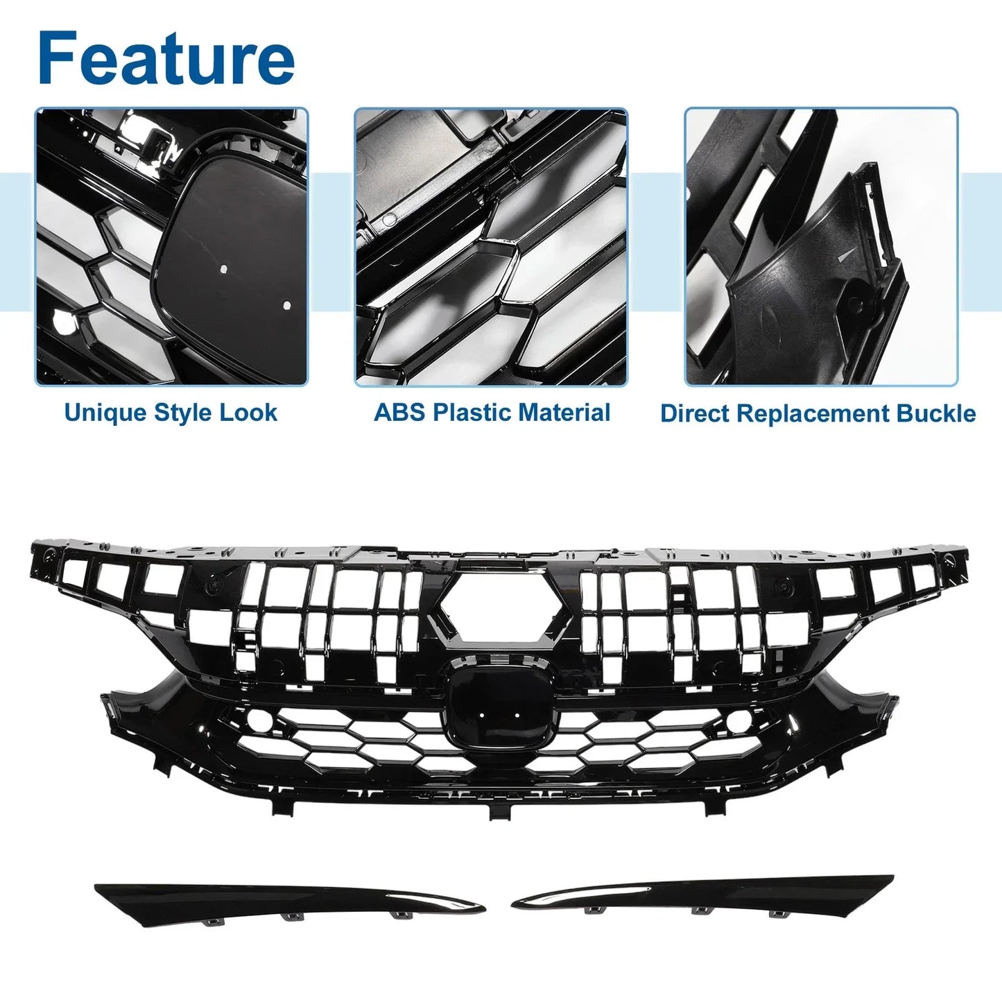Front Upper Hood Bumper Grille for Honda Civic SI Facelift (2016-2021)