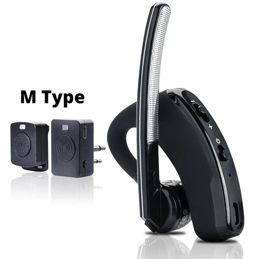 Wireless Bluetooth Headset PTT Earphone for Walkie Talkie Radio