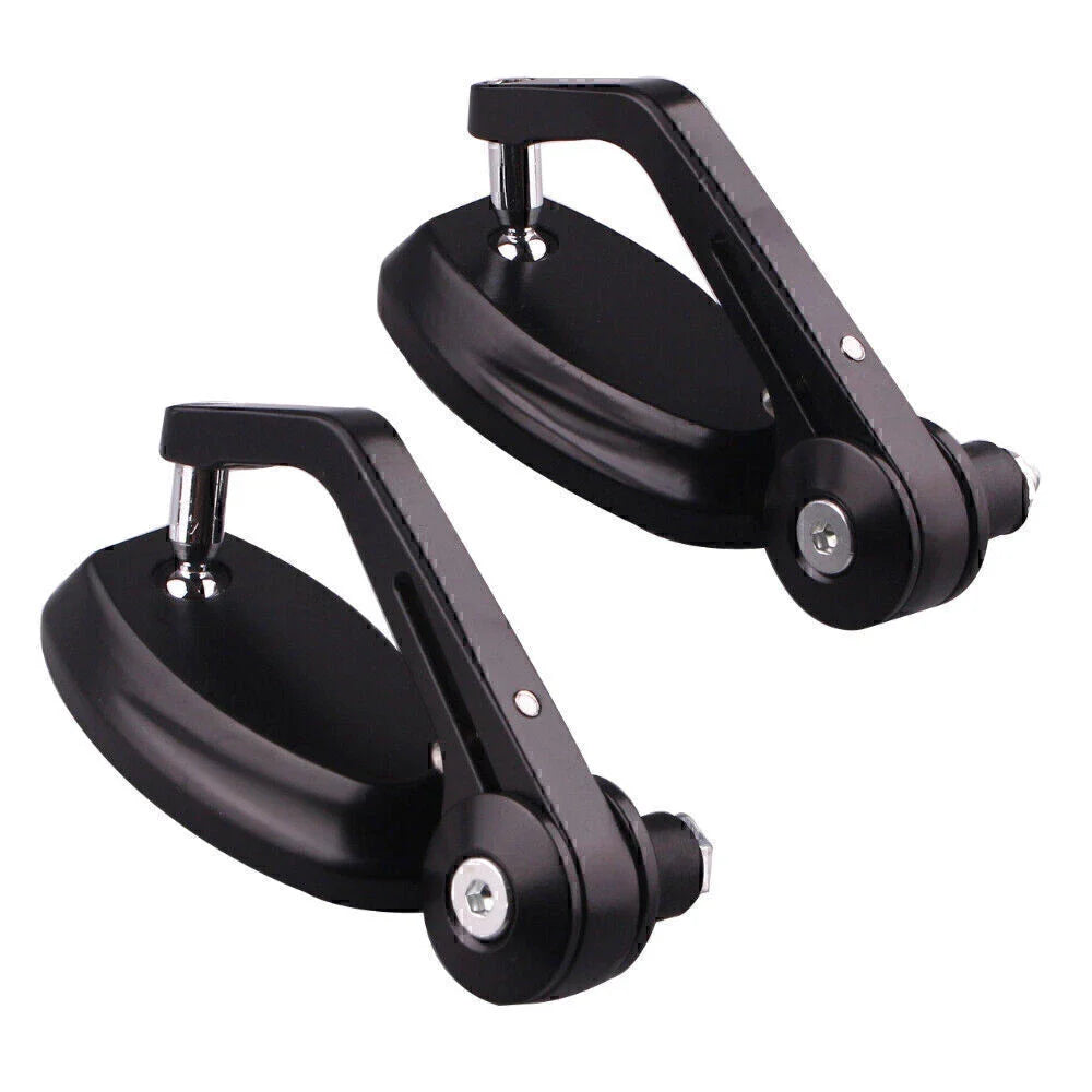 Universal 7/8" Black Bike Bar End Side Mirrors (Fits Most Models)