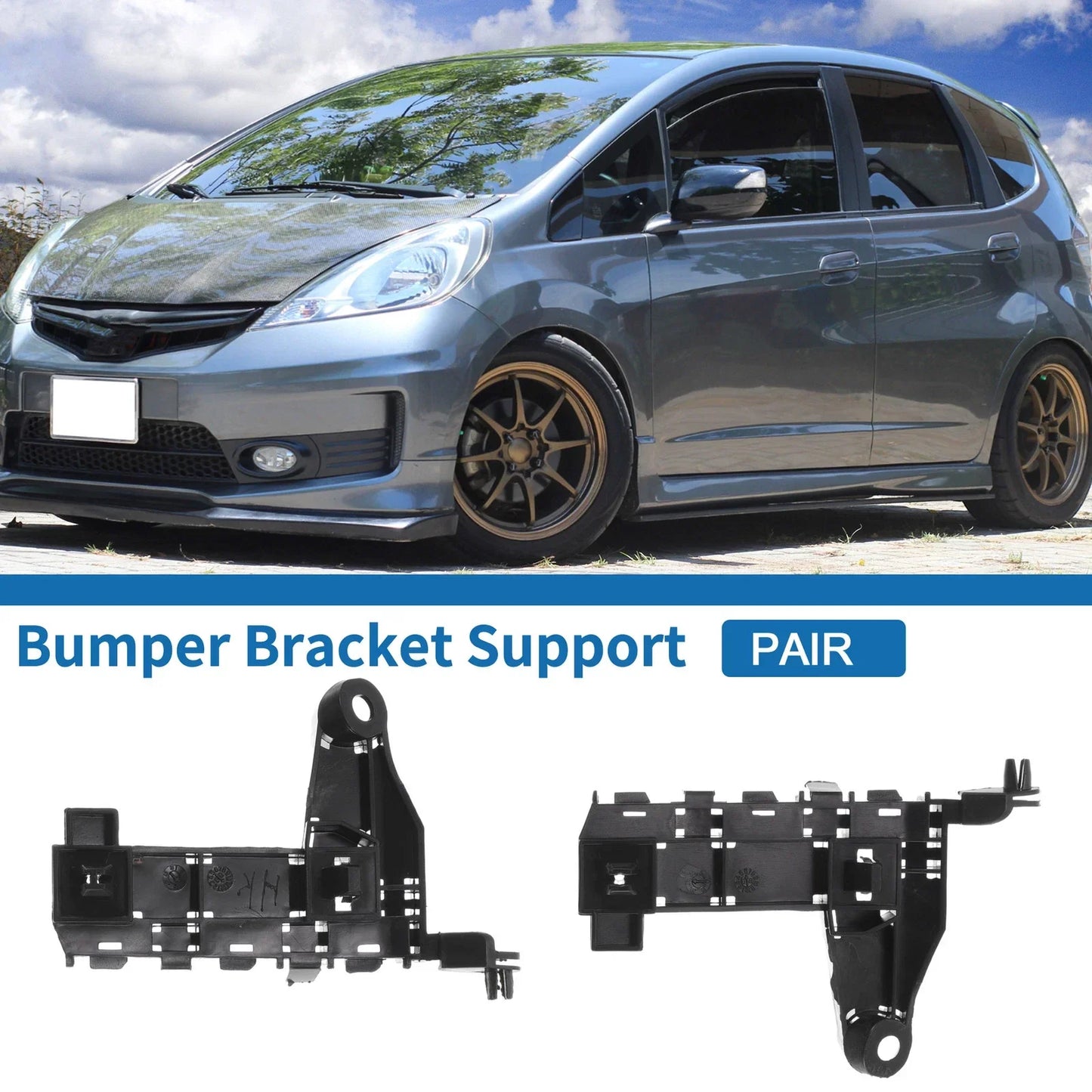 Front Bumper Retainer Bracket 2 x for Honda Jazz (2015-2020)