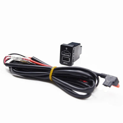 18W Type-C + QC3.0 Fast Car Charger for Mitsubishi L200 Triton (2015-2023)