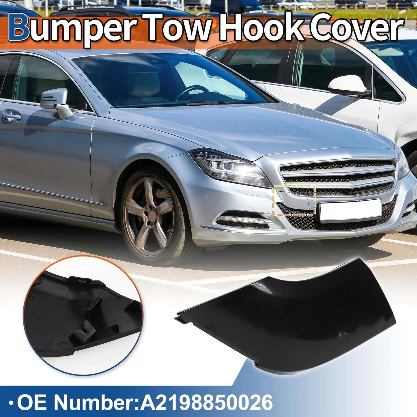 Front Car Bumper Tow Hook Cover for Mercedes-Benz CLS (2012-2018)