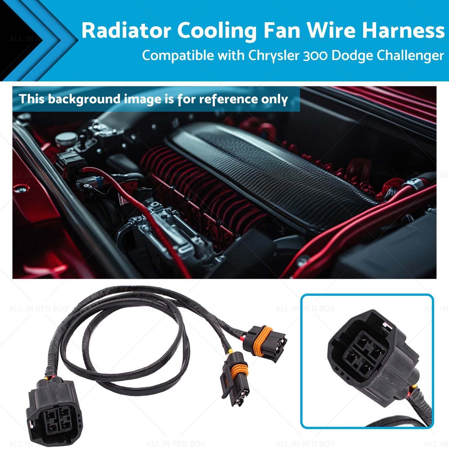 Radiator Cooling Fan Wire Harness for Chrysler 300, Dodge Challenger (2005-2023)
