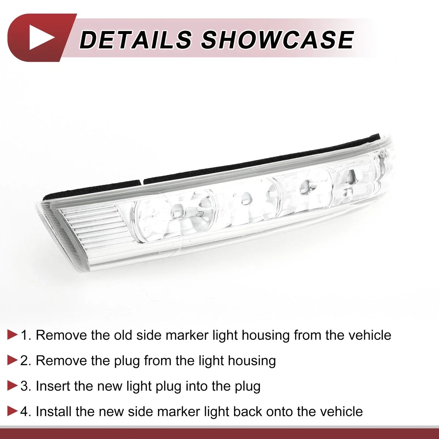 Left Mirror Turn Signal Light for Hyundai Santa Fe (2013-2018)