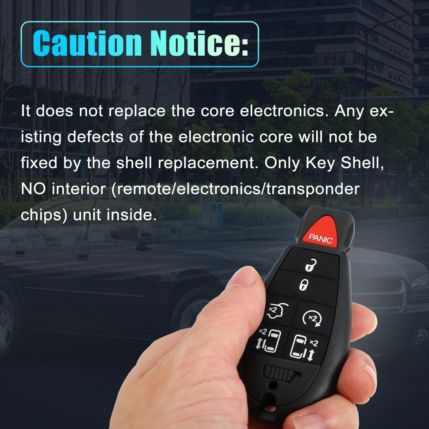 Keyless Entry Remote Key Shell Cover for Dodge Chrysler (No Chip)