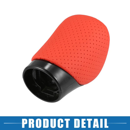 Automatic Gear Shift Knob Cover for Lexus - Black Red Faux Leather