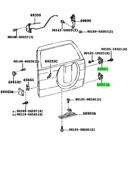 Tailgate Door Hinge for Toyota Prado 90 Series RZJ LJ KZJ KDJ (1996-2002)