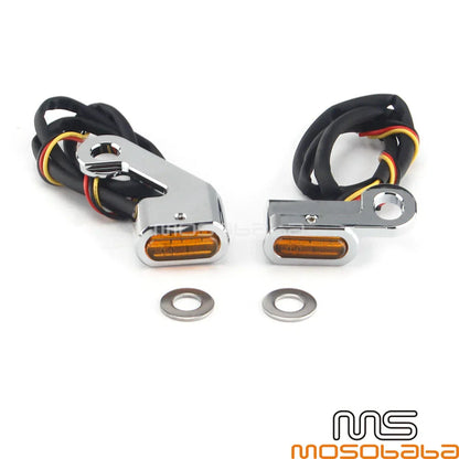 Motorcycle Front LED Mini CNC Turn Signal Lights for Harley Dyna