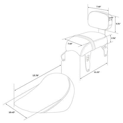 Driver Passenger Seat Backrest for Indian Scout Sixty Bobber (2018-2023)