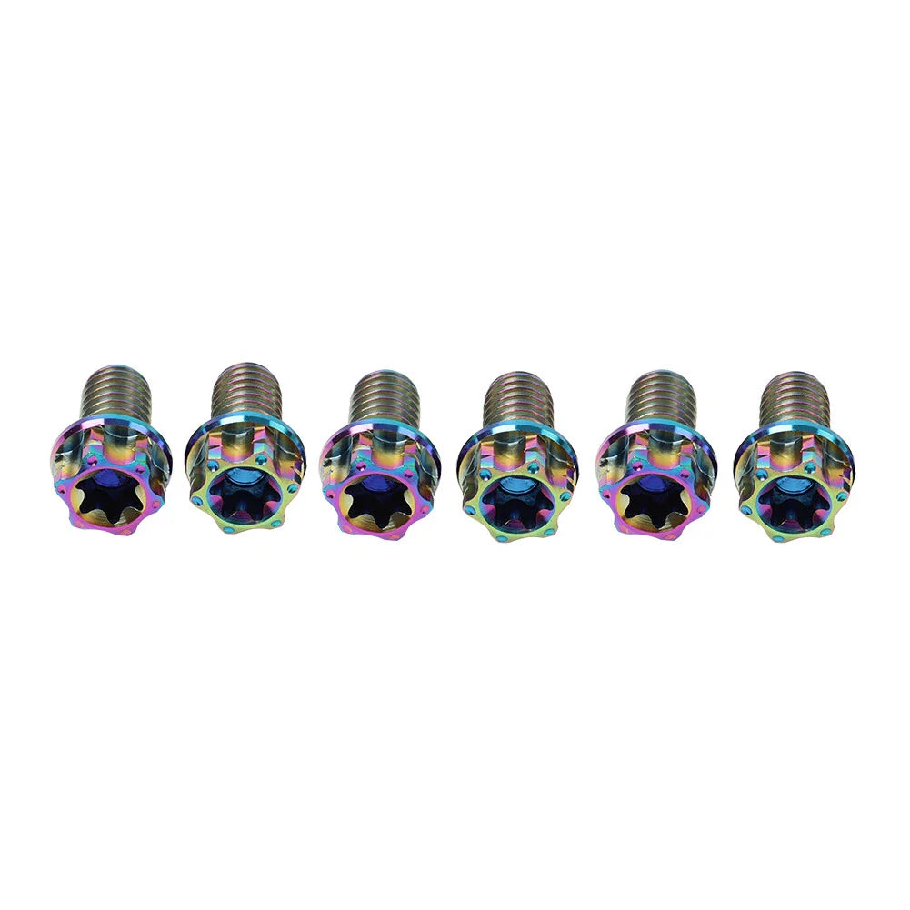6pcs M6x10mm Titanium Torx Head Flange Screws for Bike Motorcycle