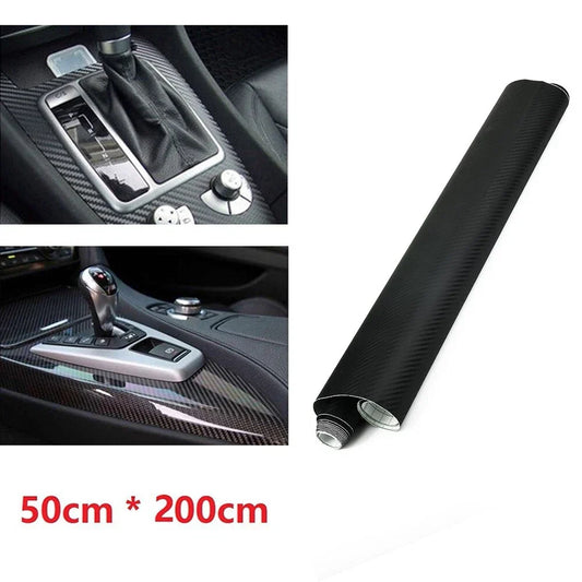 200cm Car Vinyl Wrap 3D-Matt Black Carbon Fiber for Car