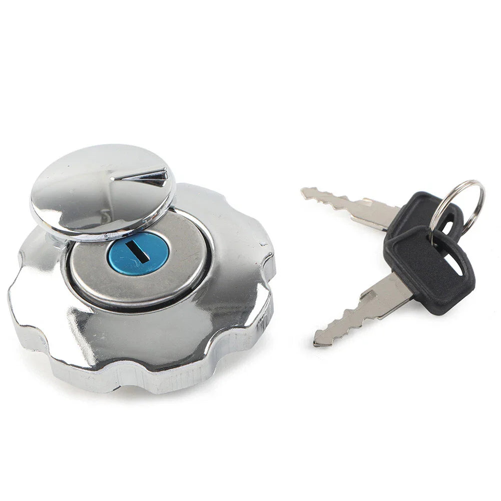 Gas Fuel Tank Cap Cover Locking W/ 2 Keys for Motorcycle Motorbike ATV