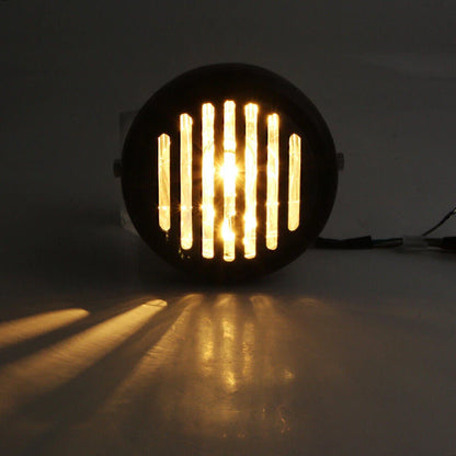 6.5" Black Motorcycle Grill Headlight for Harley Sportster