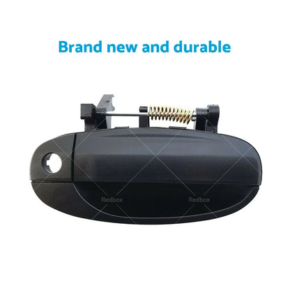 Front Outer Door Handle Pair LH+RH Black for Holden Barina Hatch (2005-2011)