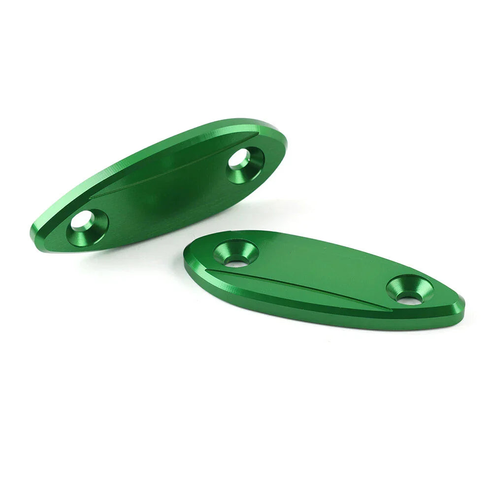 Green Motorcycle Mirror Block Off Base Plates for Kawasaki ZX6R (2009-2012)