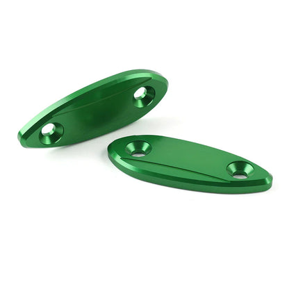 Green Motorcycle Mirror Block Off Base Plates for Kawasaki ZX6R (2009-2012)