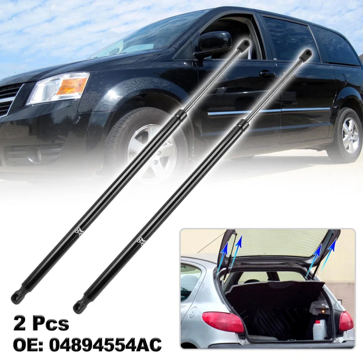 2 x Rear Trunk Lift Supports for Dodge Grand Caravan (2011-2020)