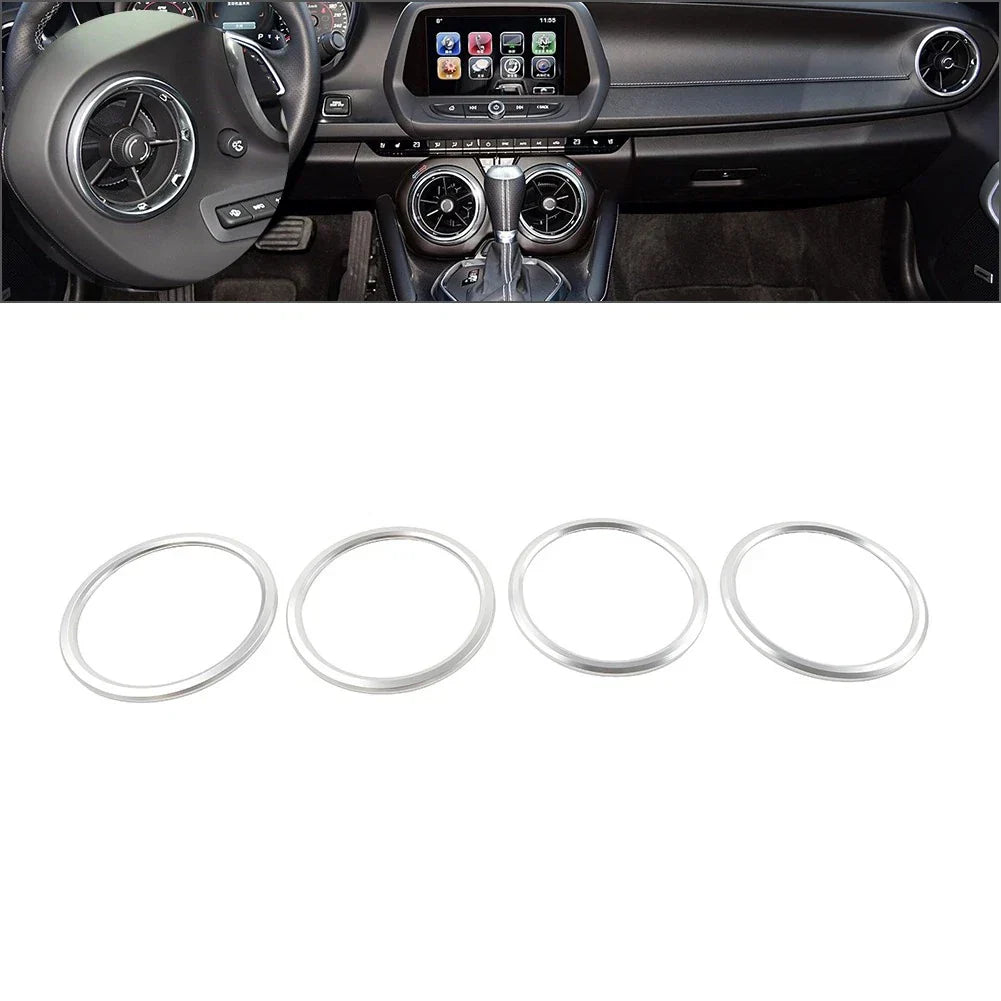 Silver Air Vent Outlet Ring Cover Trim for Chevrolet Camaro (2017-2022)