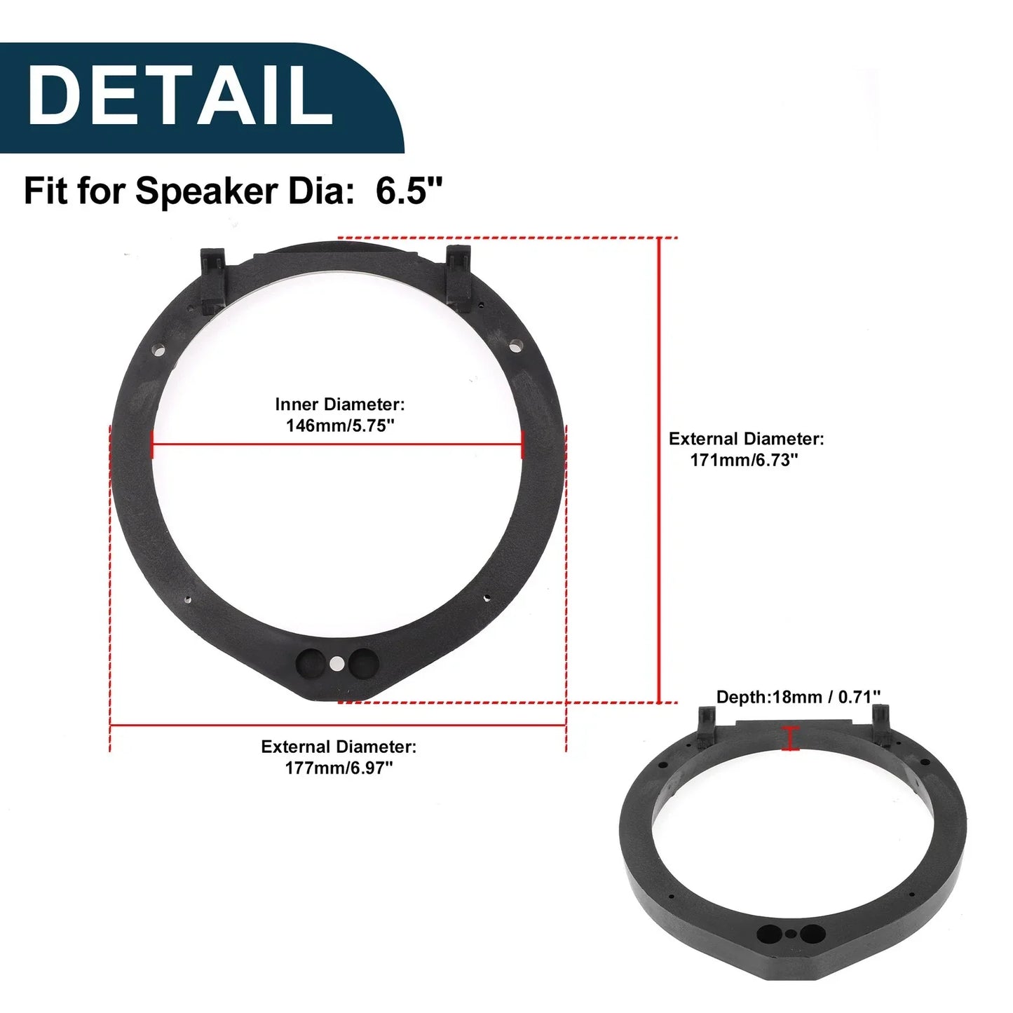 Speaker Spacer Ring Adapter for Honda Civic 2006-2011 (2 x Set)