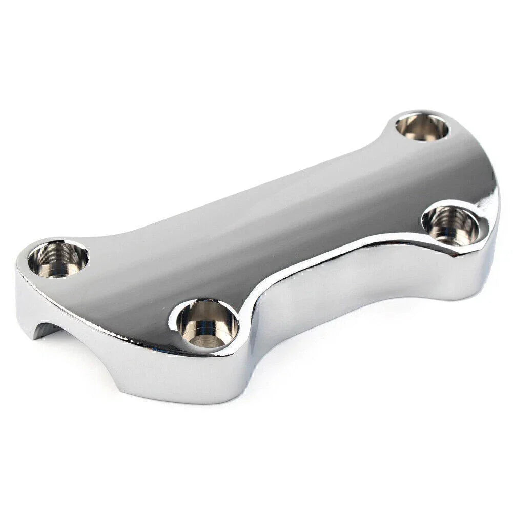 1" Bar Smooth Handlebar Riser Top Clamp Chrome for Harley Dyna Softail Sportster