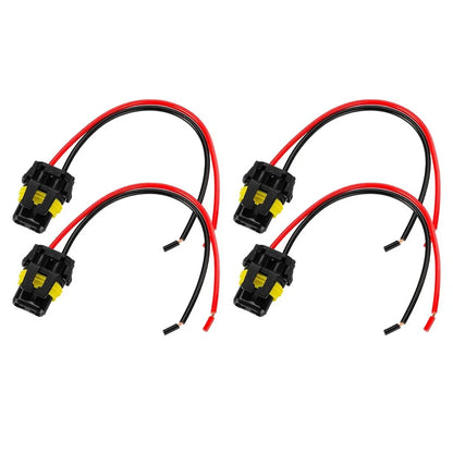 2 x 9012 HIR2 Headlight Bulb Plug Connector Harness for Audi A6 (2012-2018)