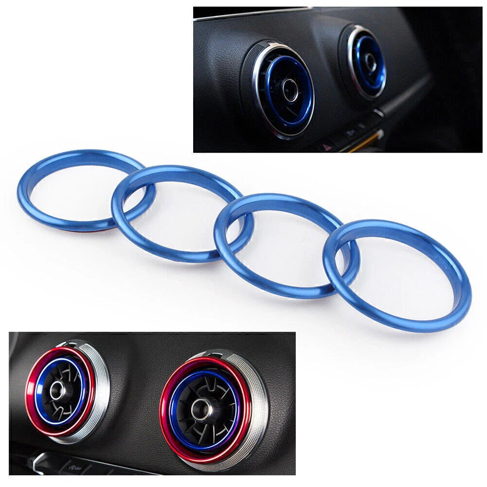 4 x Air Vent Outlet Ring Cover Trim Blue for Audi A3 (2012-2019)