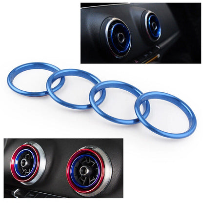 4 x Air Vent Outlet Ring Cover Trim Blue for Audi A3 (2012-2019)