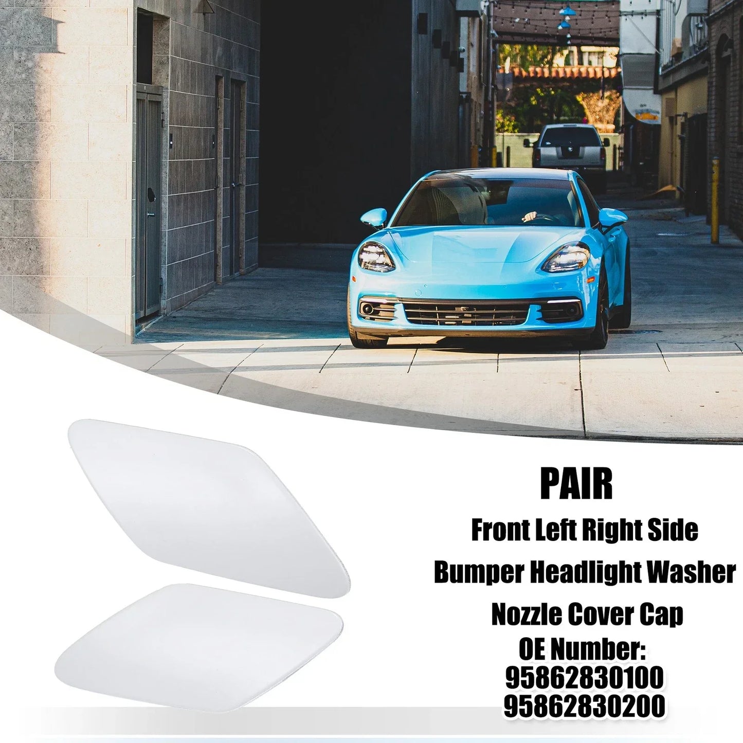 Front Left Right Washer Nozzle Covers for Porsche Cayenne 2011-2014 White