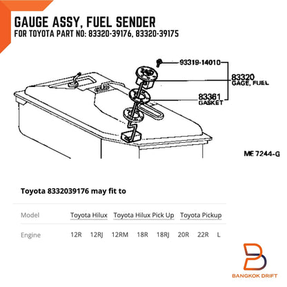 Fuel Gauge Sending Unit for Toyota Hilux Ute (1978-1983)