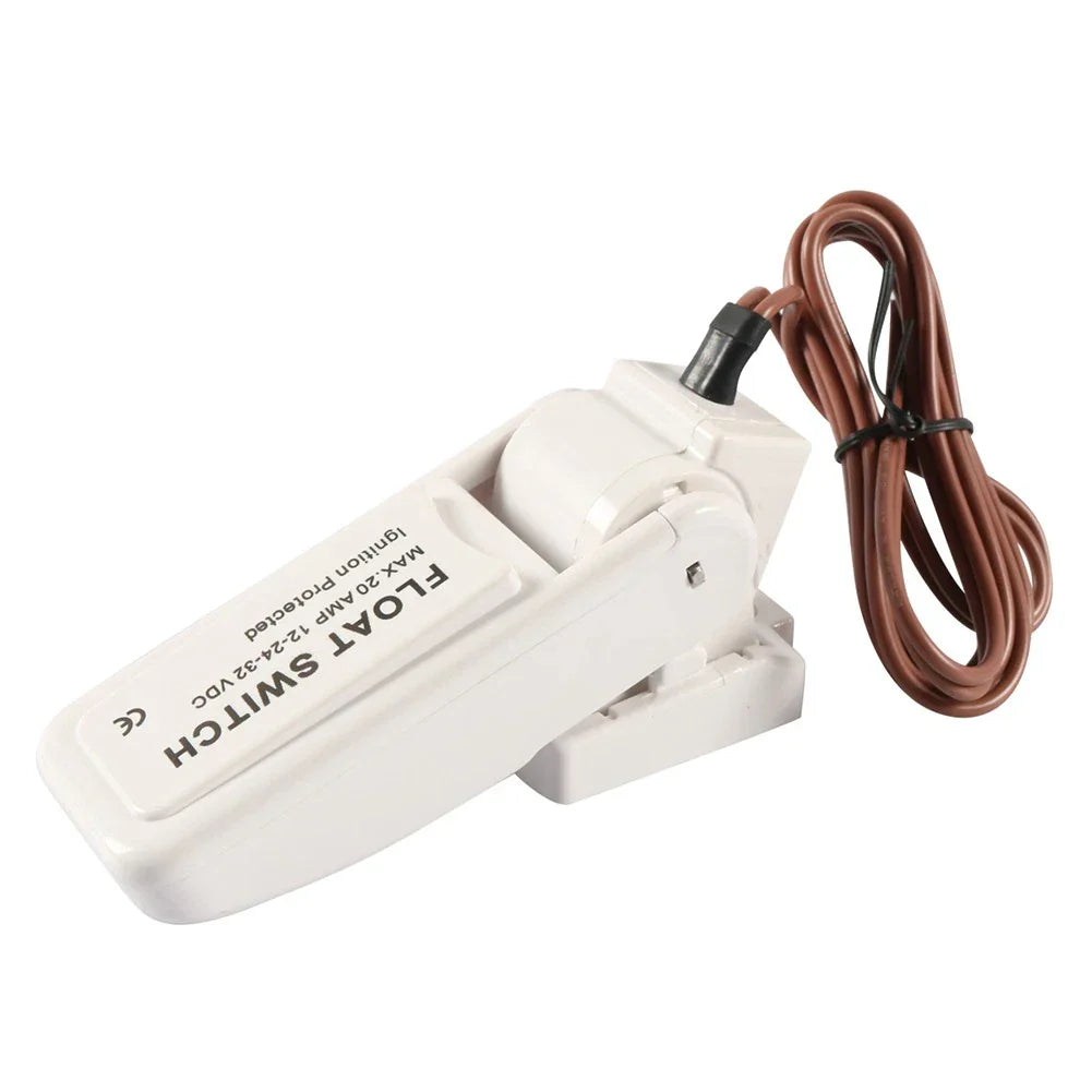 12V 24V 32V Mercury Free Boat Bilge Pump Float Switch - ABS White