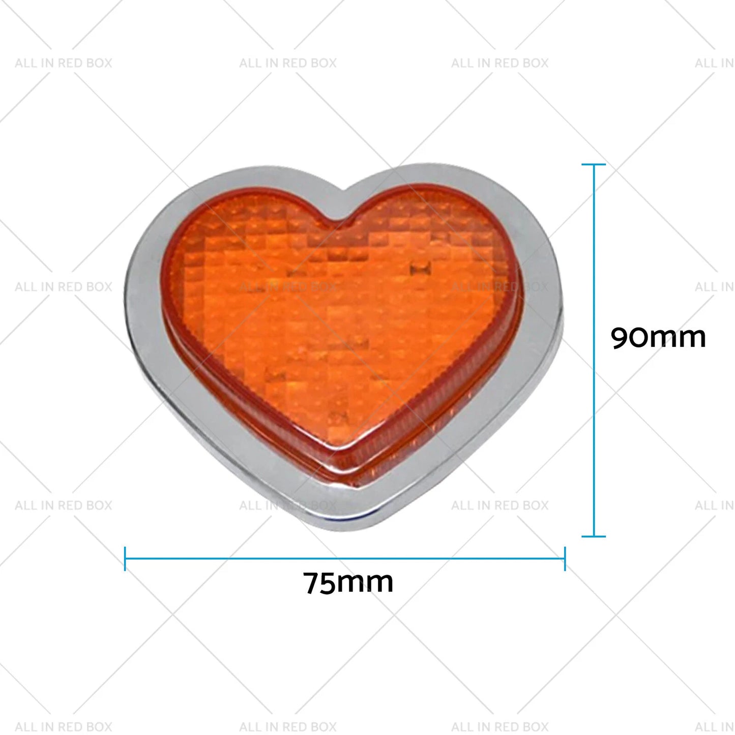 12V LED Side Marker Indicators Clear Flash Amber for Heart