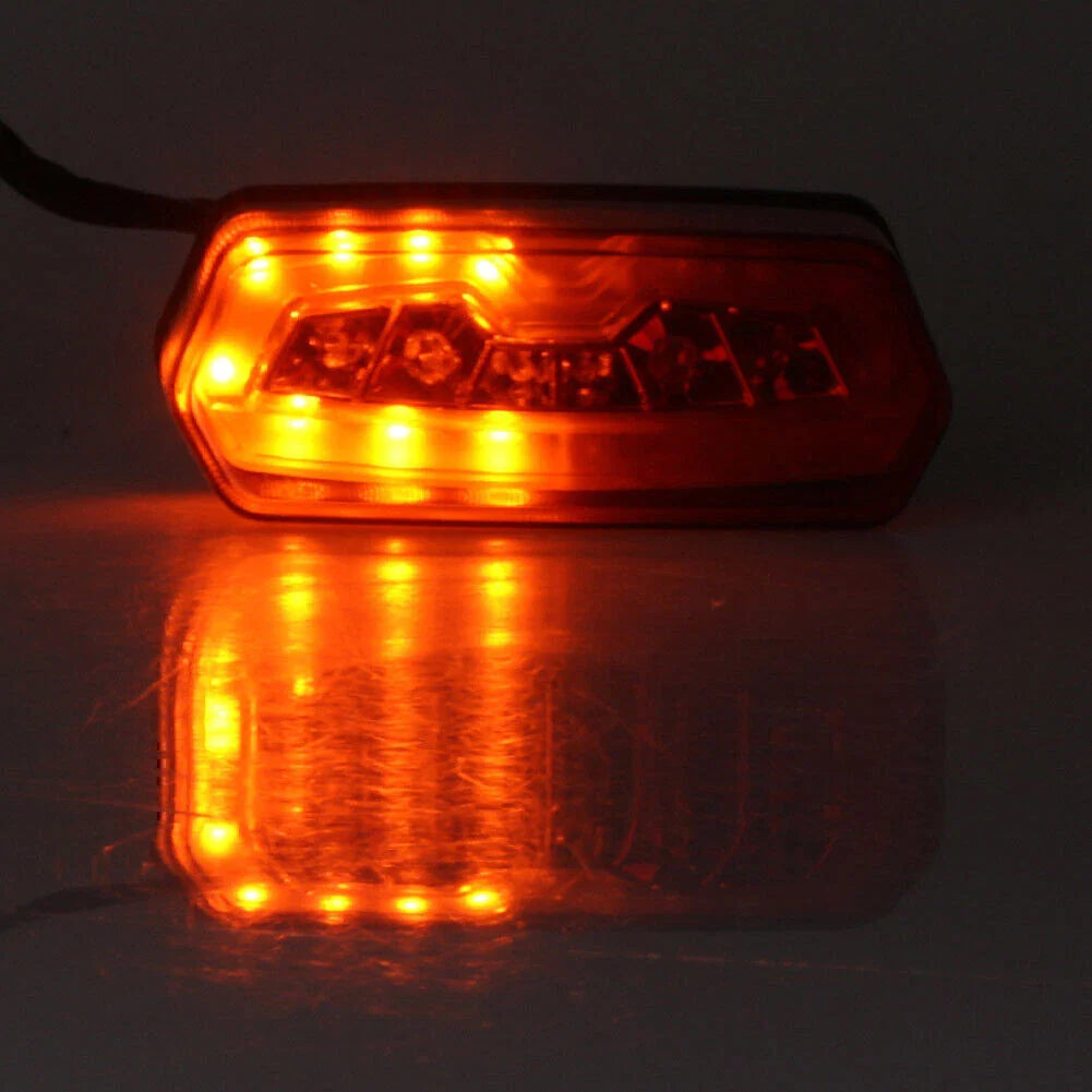 Red Lens LED Fender License Plate Light & Yellow Turn Signal Lights for Universal
