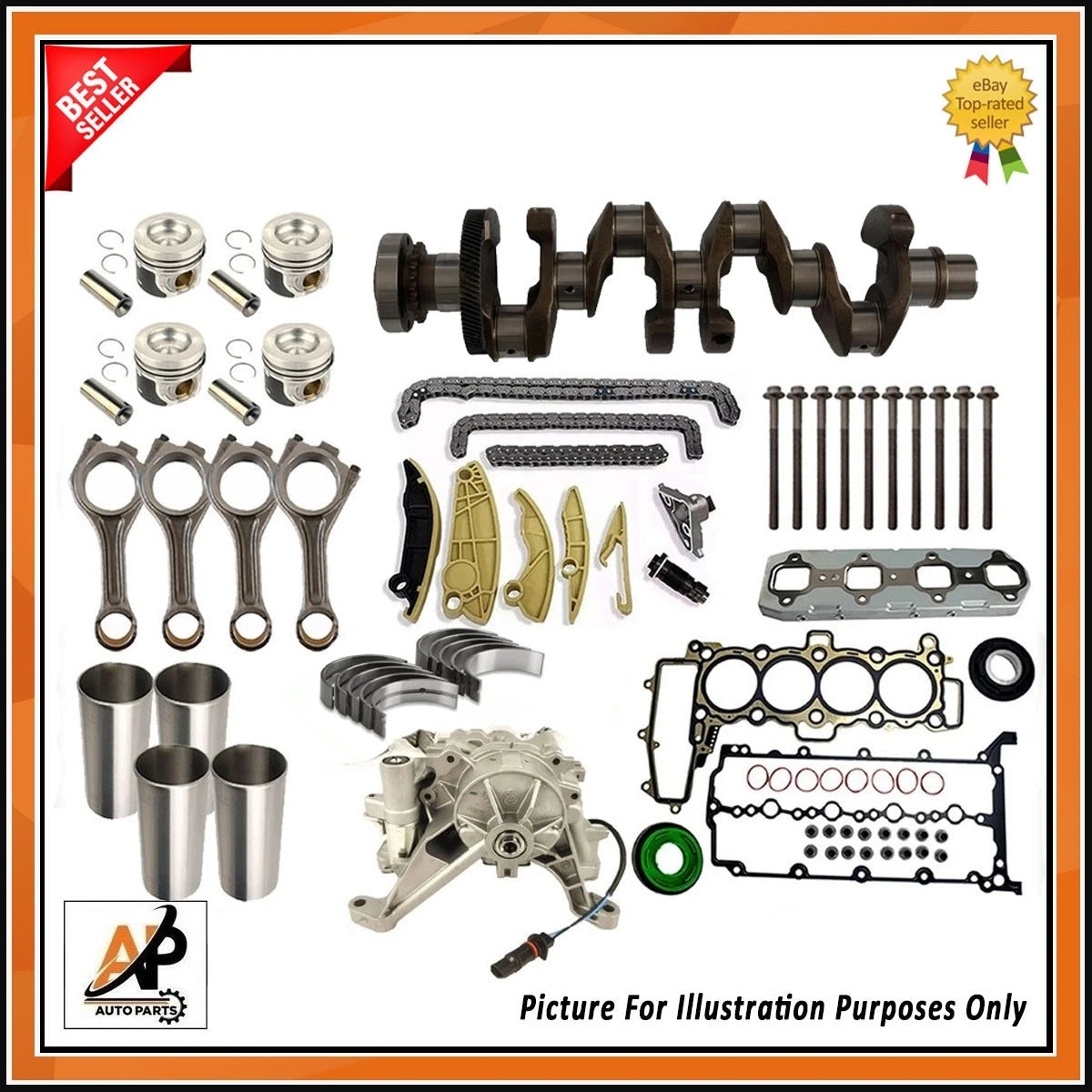 Crankshaft Rebuild Kit Heavy Duty Replacement for Range Rover Sport Discovery (2016–2019)