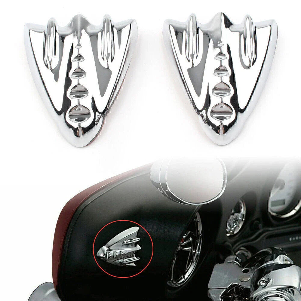 Chrome Inner Fairing Mirror Block Off Covers for Harley Street Glide (06-13)