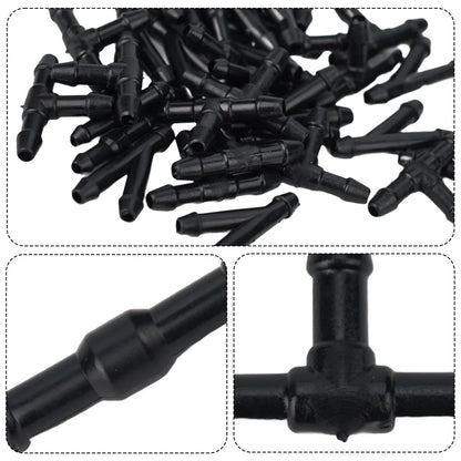 Water Connector Hose Wiper 36pcs Black Fittings Joiner Plastic Splitter