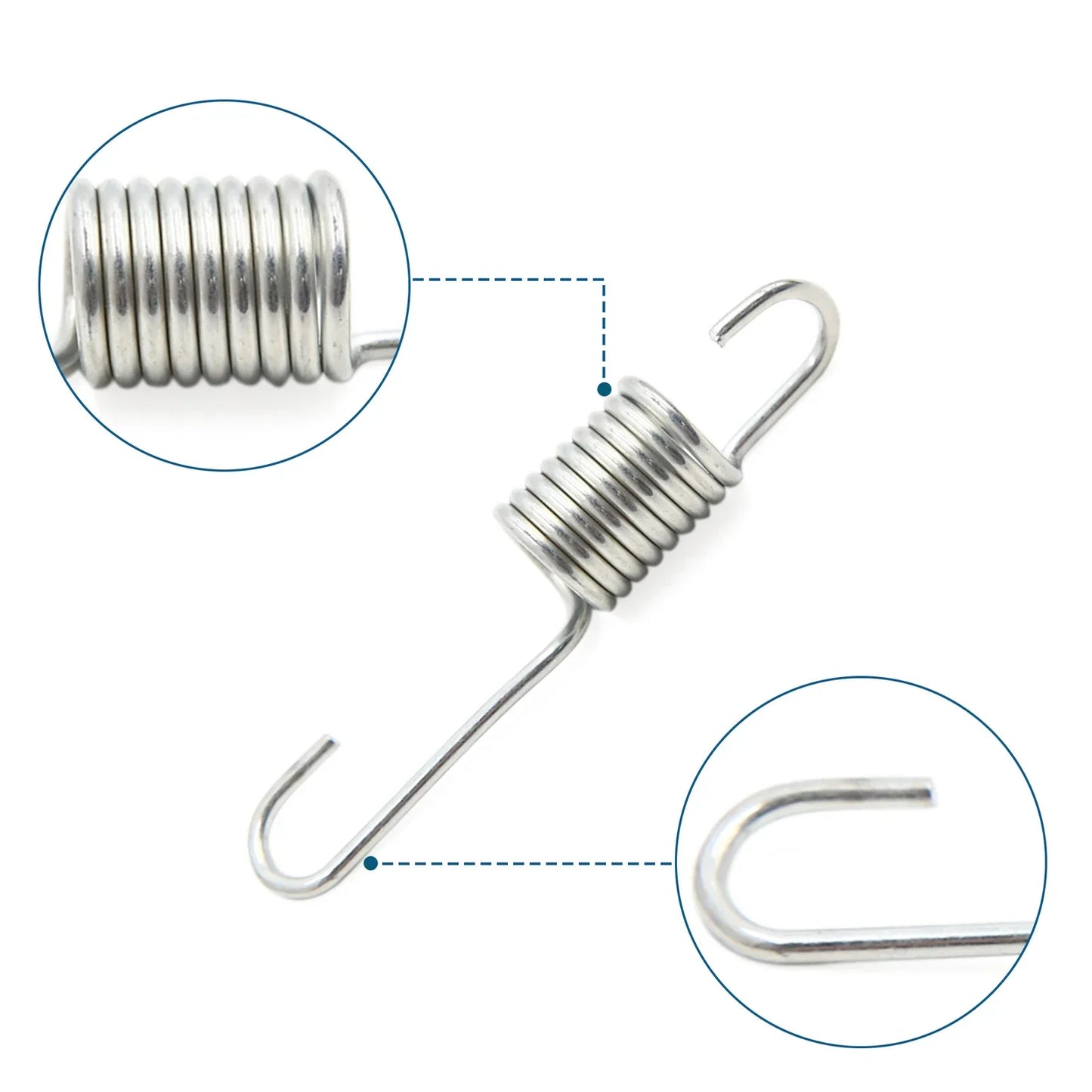 2 x 8cm Silver Tone Motorcycle Brake Pedal Return Springs for CG125