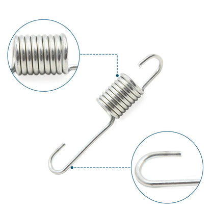 2 x 8cm Silver Tone Motorcycle Brake Pedal Return Springs for CG125