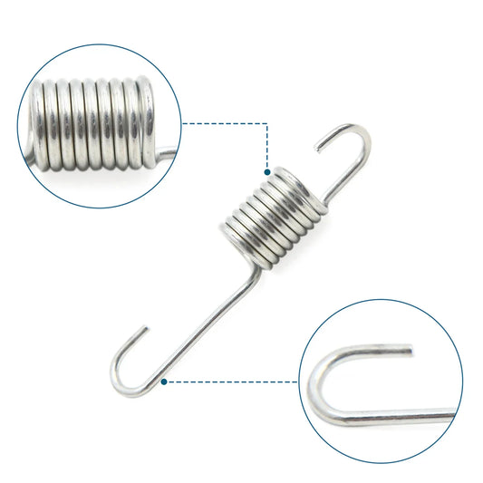 2 x 8cm Silver Tone Motorcycle Brake Pedal Return Springs for CG125