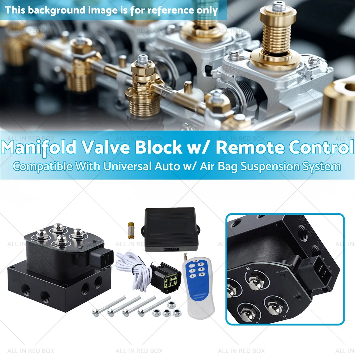 Manifold Valve Block 0-200 PSI 1/4" NPT for Universal Car