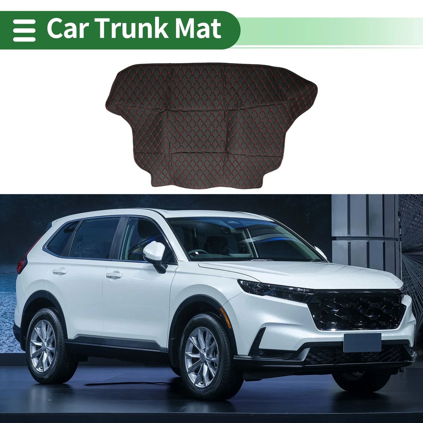 Cargo Liner Trunk Mat for Honda CR-V 2002-2006 3D Diamond Pattern Black