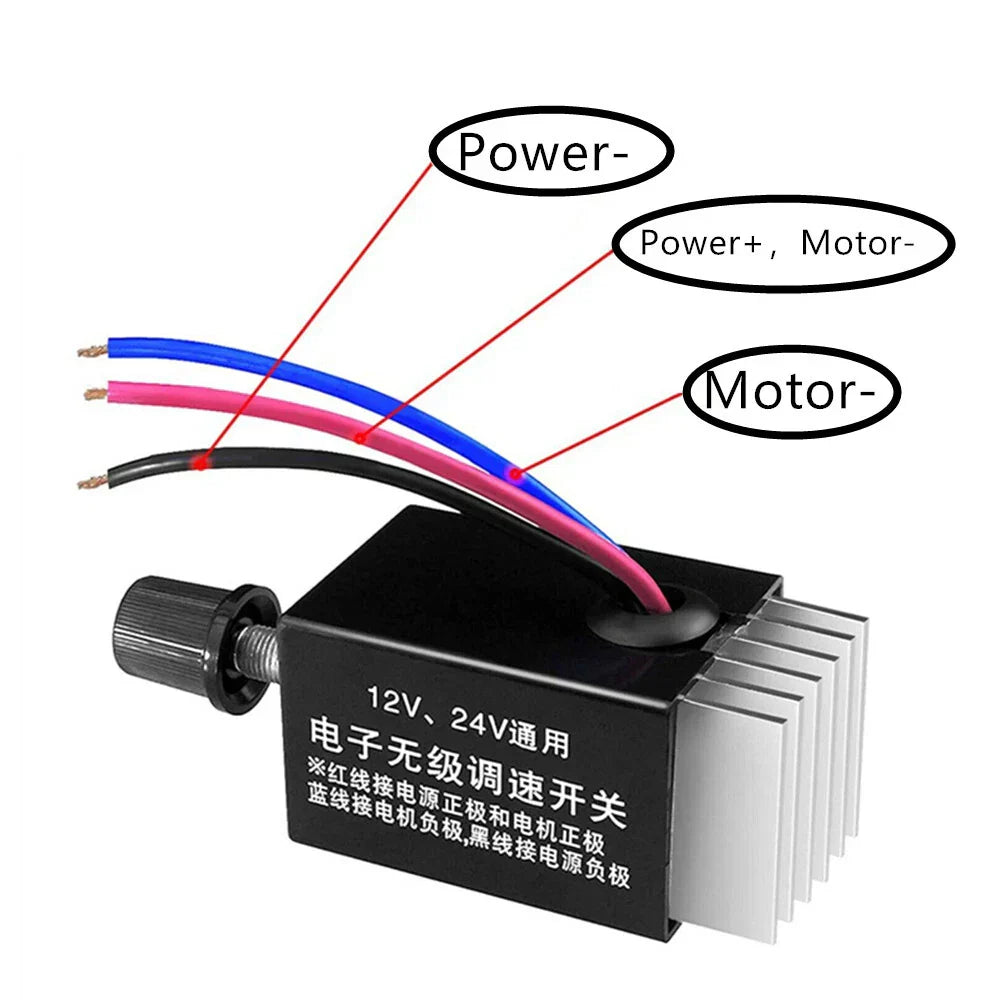 12V 24V Motor Speed Controller Switch Knob for Car Truck Fan Heater