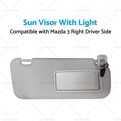 Sun Visor with Light Right Driver Side for Mazda 3 (2010-2013)