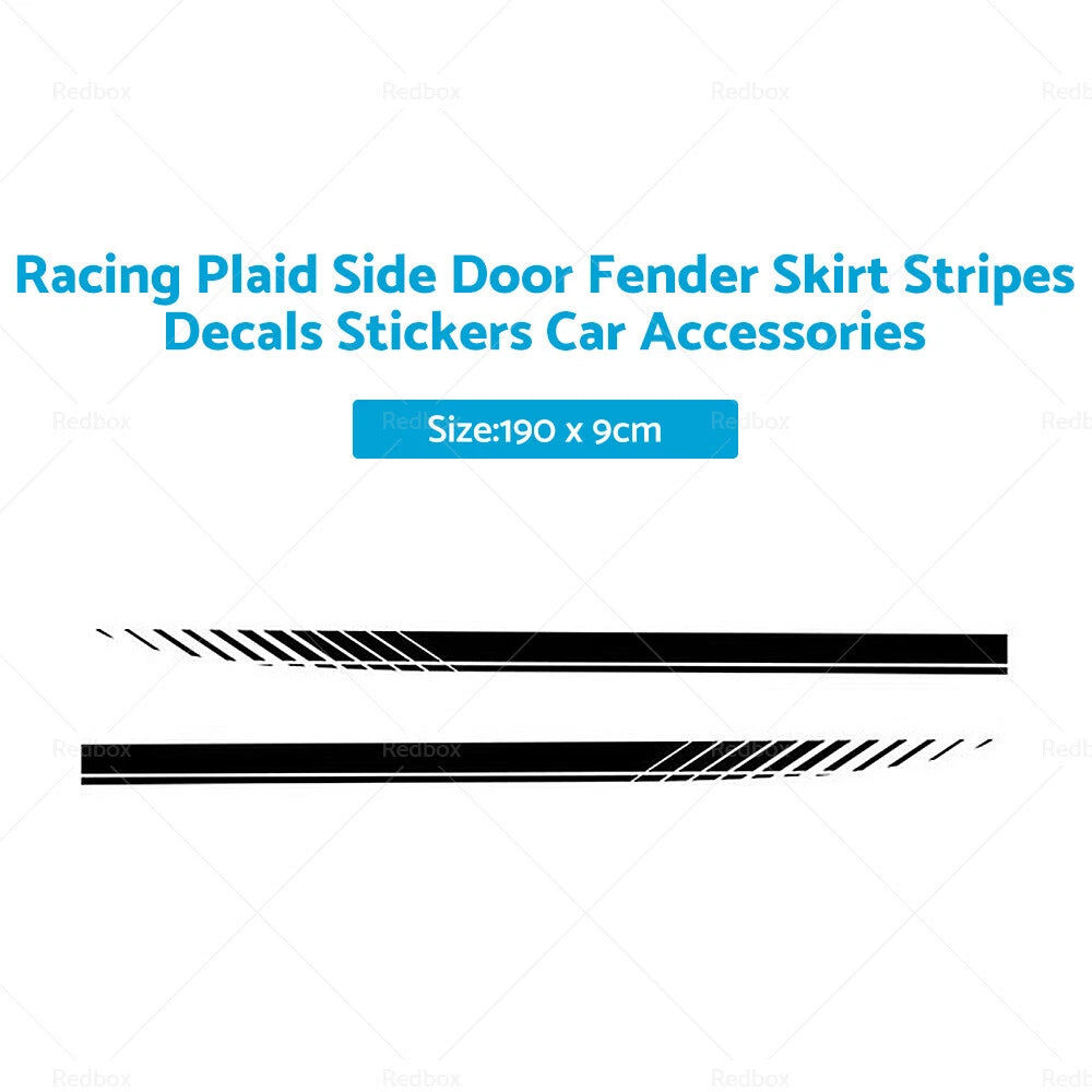 Racing Plaid Side Door Fender Skirt Stripes Decals for Car Accessories