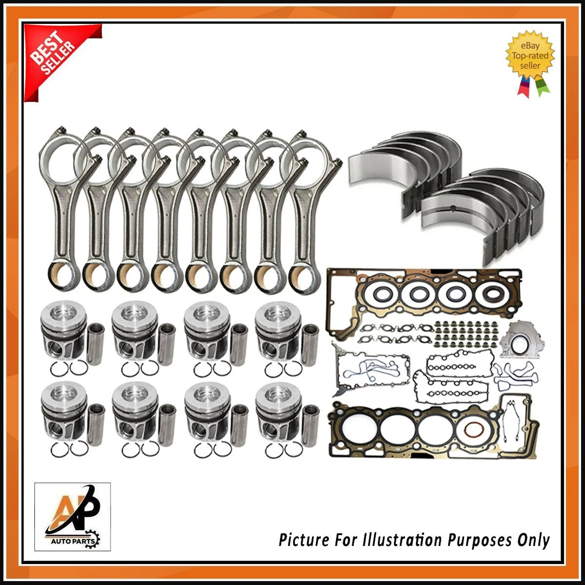 Engine Bearings Kit Replacement for Range Rover L405 L322 4.4L (2013–2017)